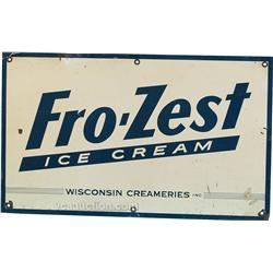 "Fro-Zest Ice Cream" Tin Sign