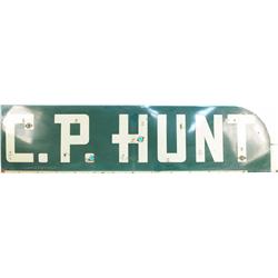 C.P. Hunt Porcelain Sign c1930's