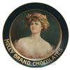 Image 1 : Holly Brand Chocolates "Marcelle" Round Tin Tray -