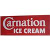 Image 1 : Large "Carnation Ice Cream" Embossed Tin Sign -