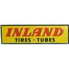 Image 1 : Inland Tires - Tubes Embossed Self-Framed Tin Sign -