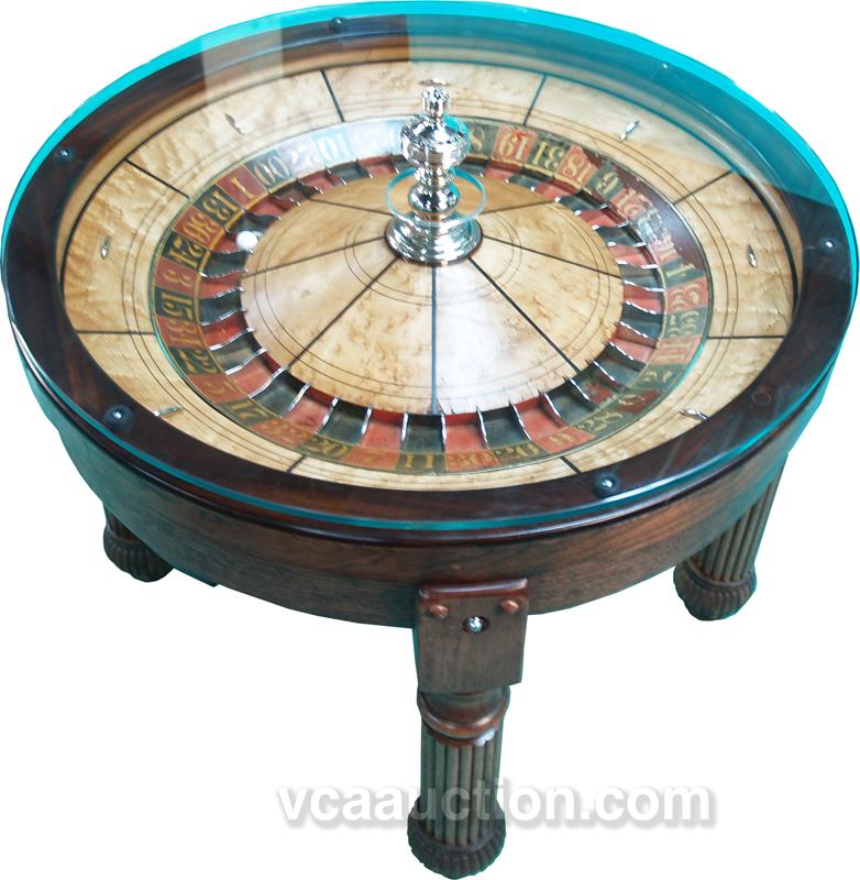 H C Evans Antique Roulette Wheel Coffee Table