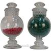 Image 1 : Lot Of 2, Pair Of Small Sized Glass Candy Jars w/ Lids