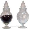 Image 1 : Lot Of 2, Pair Of Medium Sized Glass Candy Jars w/ Lids
