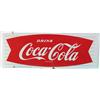 Image 1 : Coca Cola "Fish-Tail" Double Curved Tin Sign - 44" x 16