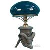 Image 1 : 1880c Bronze Ram Oil Lamp with green shade