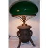 Image 4 : 1880c Bronze Ram Oil Lamp with green shade
