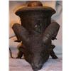 Image 5 : 1880c Bronze Ram Oil Lamp with green shade