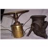Image 8 : 1880c Bronze Ram Oil Lamp with green shade