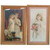 Image 1 : Lot Of 2 Prints Of Little Girls In Frames: