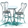 Image 1 : Early Marble Top Ice Cream Parlor Table & 2 Chairs