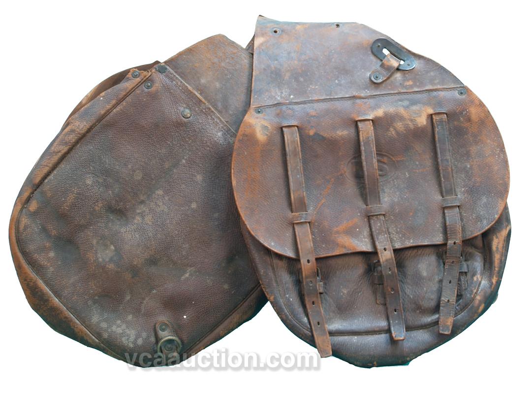 vintage leather saddlebags