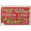 Image 1 : "Alone Against Rome" Cardboard Movie Poster