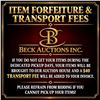 Image 1 : Item Forfeiture & Transport, Shipping, Delivery Fees & Conditions