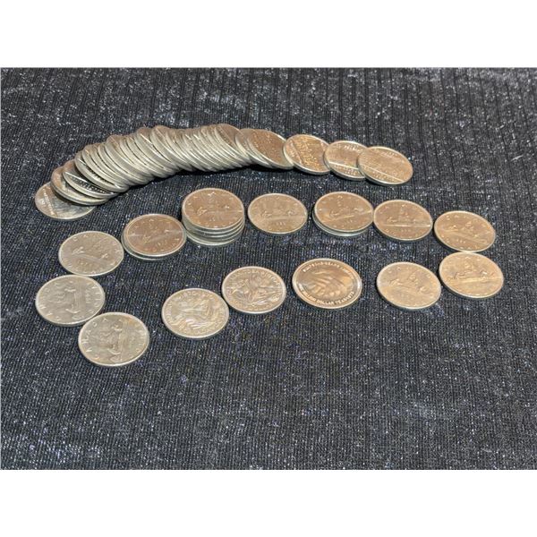 Canadian Silver and Nickel Dollar Coins 1960s-1980s Mixed Dates