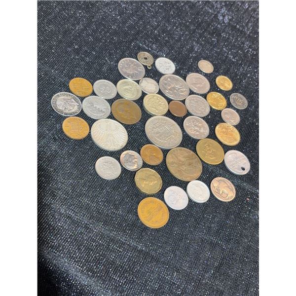World Coins, Mixed Denominations and Sizes, Various Countries