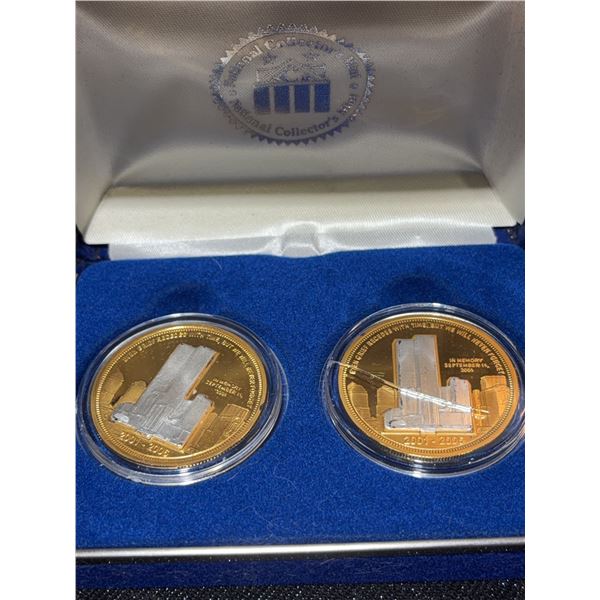 9/11 Fifth Anniversary Commemorative Coin Set National Collectors Mint Twin Towers
