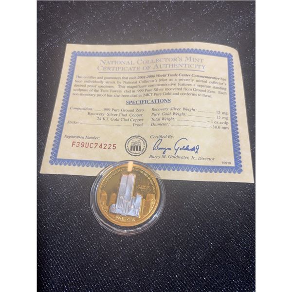 2001-2006 World Trade Center Commemorative Coin with COA, National Collector's Mint