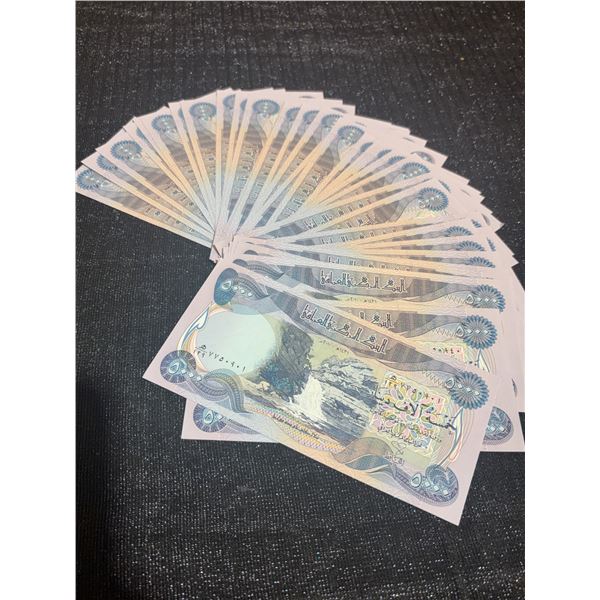 40 Iraqi 5000 Dinar Banknotes With Sterling Currency Group Certificate