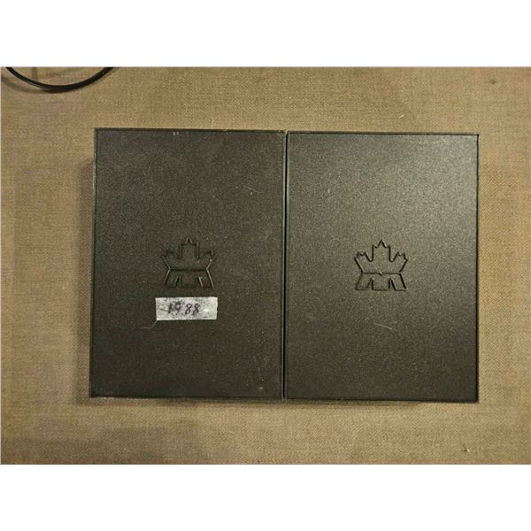 Royal Canadian Mint 1988 and 1989 Proof Coin Sets With Display Cases and Certificates