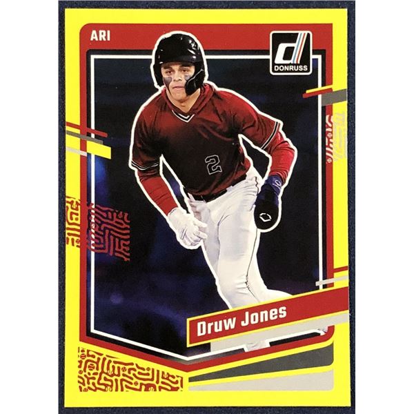 2023 DONRUSS YELLOW SPLASH DRUW JONES ROOKIE CARD