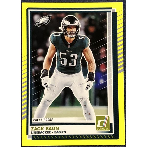2025 DONRUSS NFL PRESS PROOF ZACK BAUN