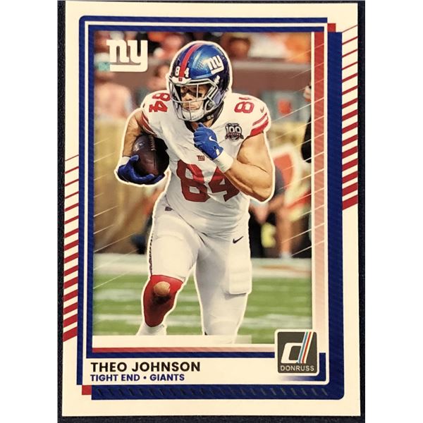 2025 DONRUSS NFL THEO JOHNSON ROOKIE CARD