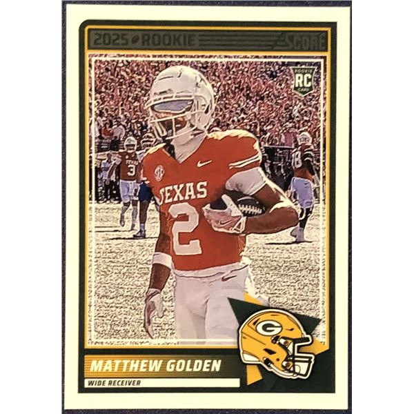 2025 SCORE NFL MATTHEW GOLDEN ROOKIE CARD