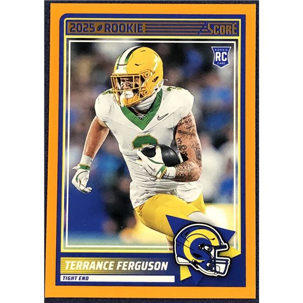 2025 SCORE NFL ORANGE VARIATION TERRANCE FERGUSON ROOKIE CARD