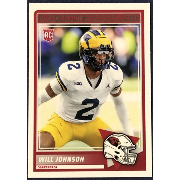 2025 SCORE NFL WILL JOHNSON ROOKIE CARD