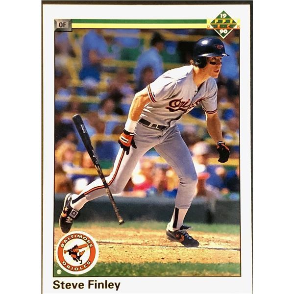 1990 UPPER DECK STEVE FINLEY ROOKIE CARD