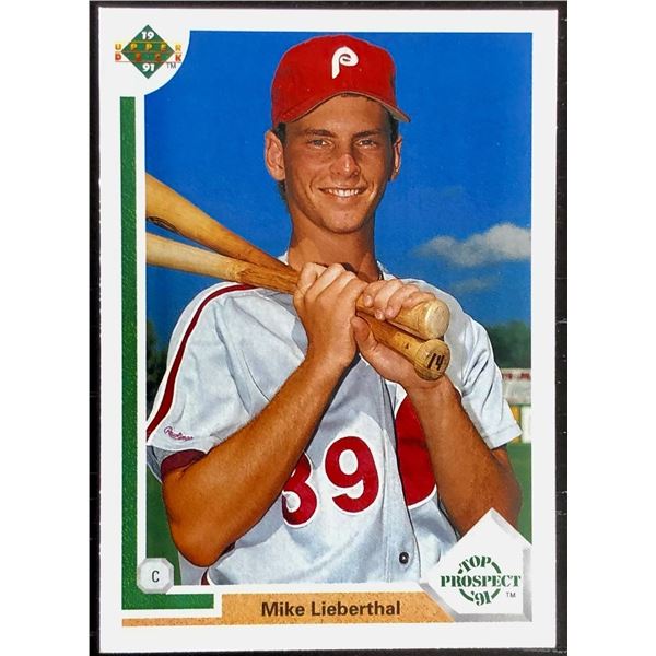 1991 UPPER DECK MIKE LIEBERTHAL ROOKIE CARD