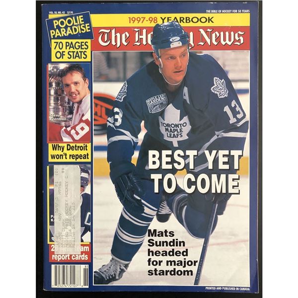 1997-98 HOCKEY NEWS YEARBOOK - MATS SUNDIN COVER