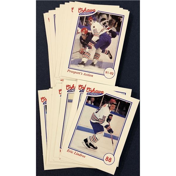 1991-92 OSHAWA GENERALS TEAM SET FEATURING ERIC LINDROS (HOF)