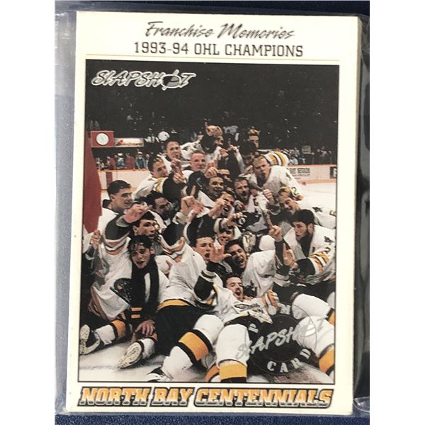 1993-94 SLAPSHOT NORTH BAY CENTENNIALS (OHL) TEAM SET