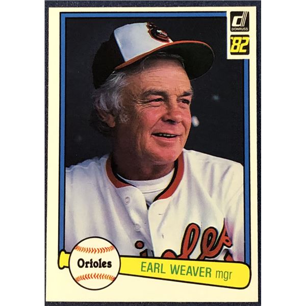 1982 DONRUSS BASEBALL EARL WEAVER (HOF)