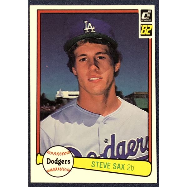 1982 DONRUSS BASEBALL STEVE SAX ROOKIE CARD