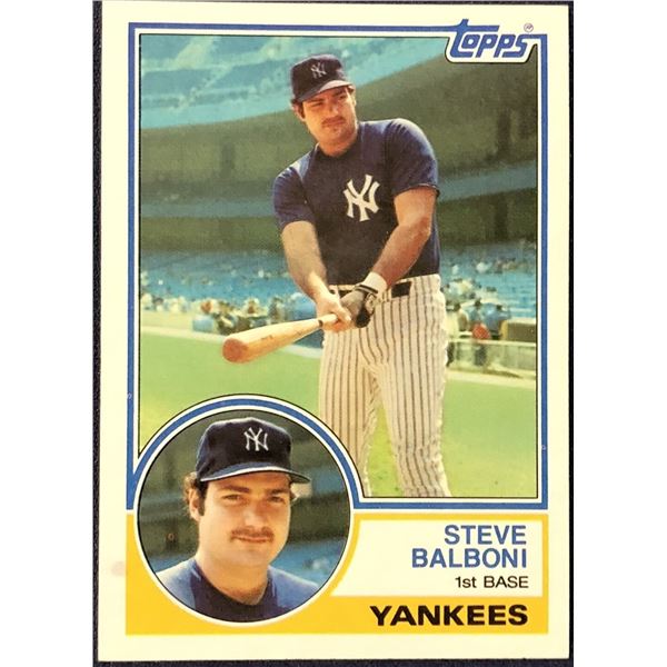1983 TOPPS STEVE BALBONI ROOKIE CARD