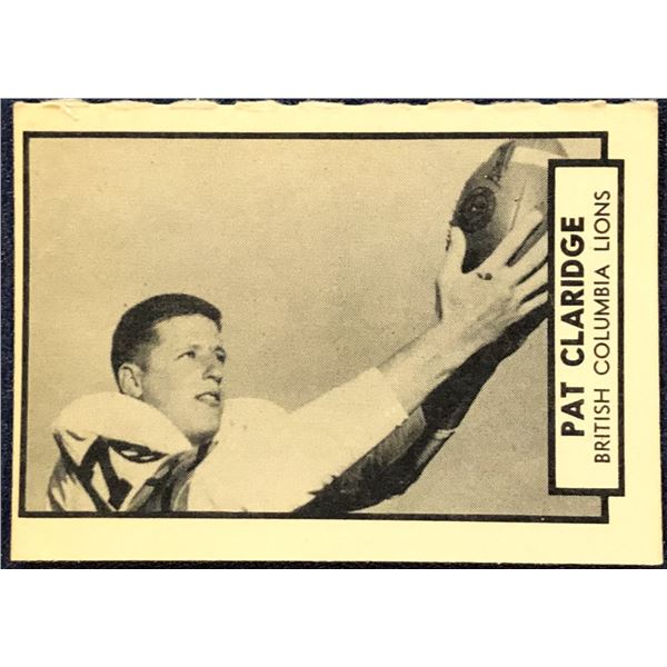 1962 O-PEE-CHEE CFL PAT CLARIDGE ROOKIE CARD