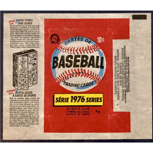 1976 O-PEE-CHEE BASEBALL WRAPPER