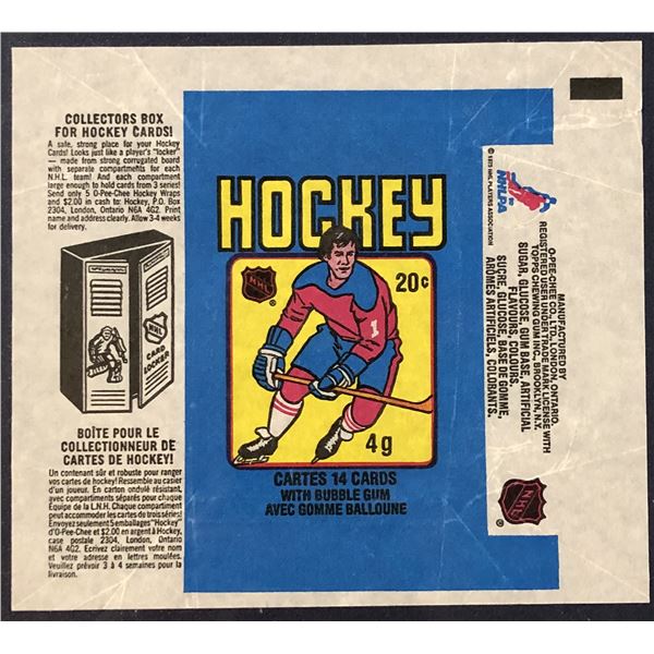 1979-80 O-PEE-CHEE HOCKEY WRAPPER - GRETZKY ROOKIE YEAR