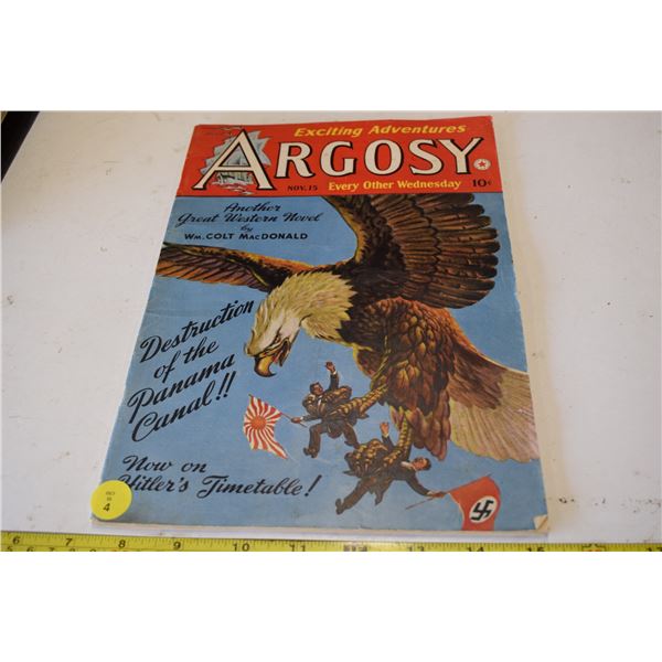 1941 Argosy Pulp Magazine – Virgil Finlay WWII/Hitler Eagle Cover Art & Red Ryder Comic Pro