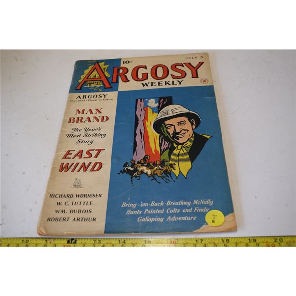 1941 Argosy Weekly Pulp Magazine – WWII Era feat. Vintage Pepsi-Cola Ad