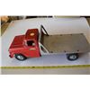 Image 1 : Vintage 1958 Tonka Flatbed Lumber Truck Pressed Steel Red & Diamond Plate
