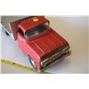 Image 2 : Vintage 1958 Tonka Flatbed Lumber Truck Pressed Steel Red & Diamond Plate
