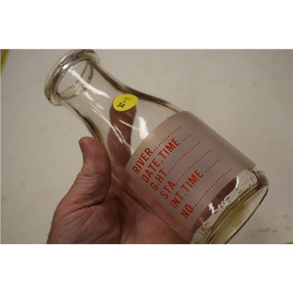 Surveys of Canada River Water Test Bottle