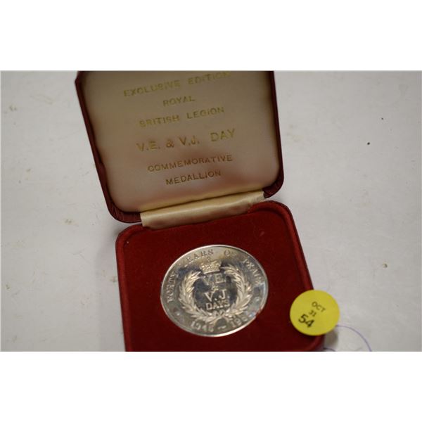 1985 Royal British Legion 1945-1985 WWII Nickel Silver Boxed Medallion Medal