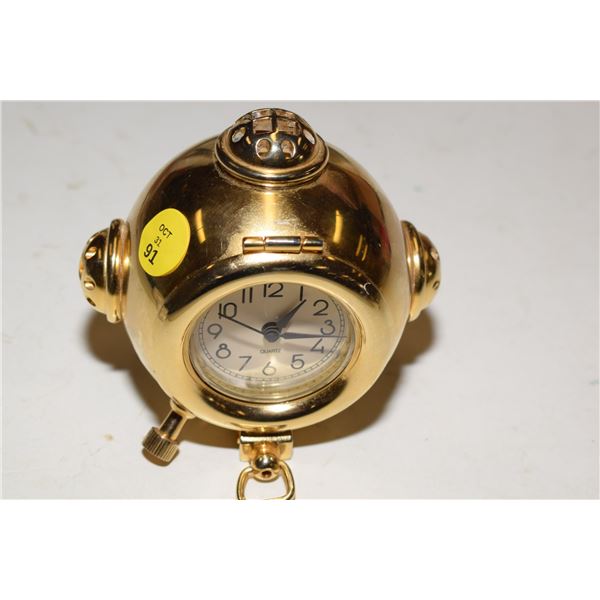 Brass Diving Helmet Clock