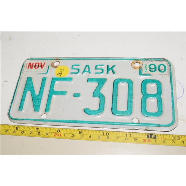 Sask Motorcycle Licence Plate