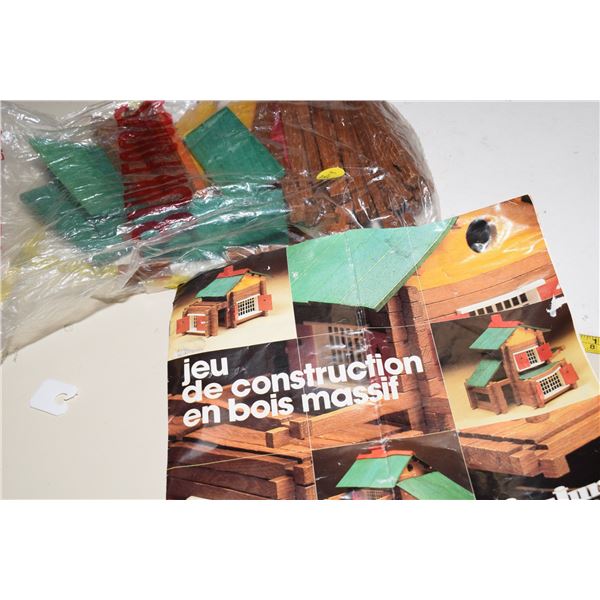 Vintage Jeujura Building Logs Toy Set